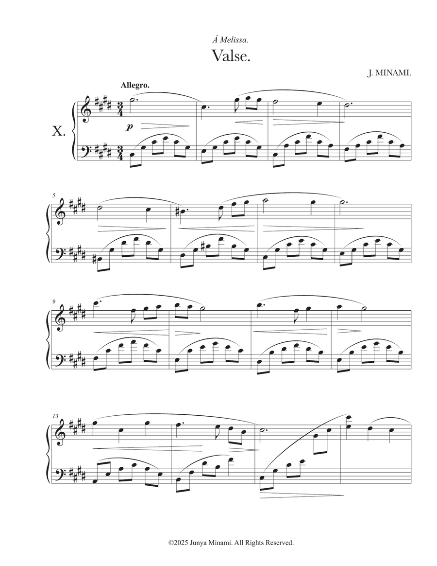 Valse No. 10 in C-sharp Minor Piano Solo scores gallery preview page 1