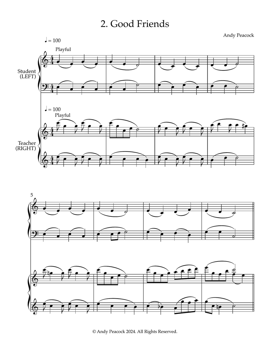 8 EASY PIANO DUETS Easy Piano scores gallery preview page 3