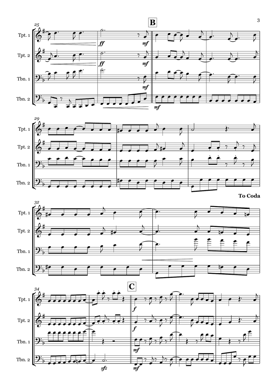 Don't Stop Me Now Don't Stop Me Now Brass Quartet scores gallery preview page 3