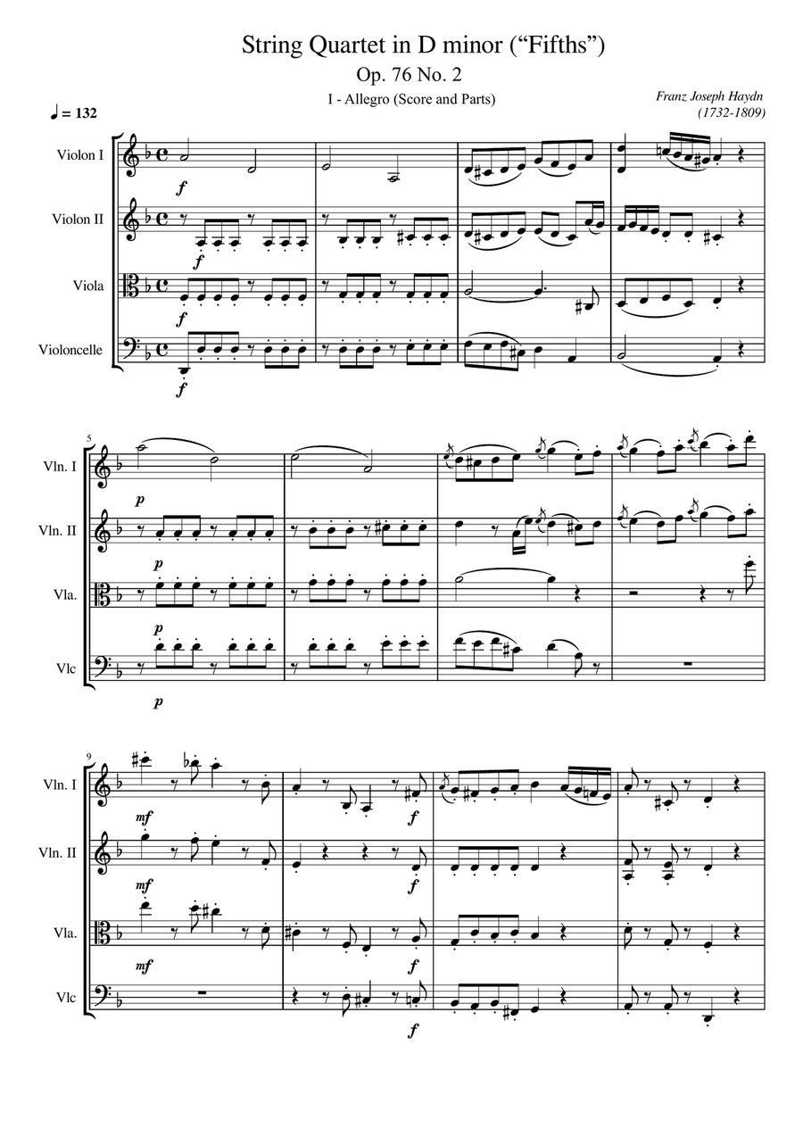 Haydn - String Quartet In D Minor Hob. III:76 (Op.76 No.2 - 