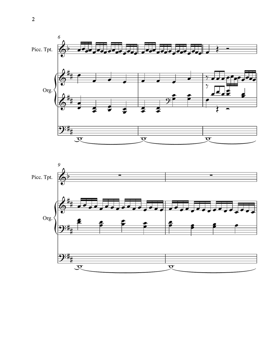 Toccata in D Toccata in D Piccolo Trumpet scores gallery preview page 2