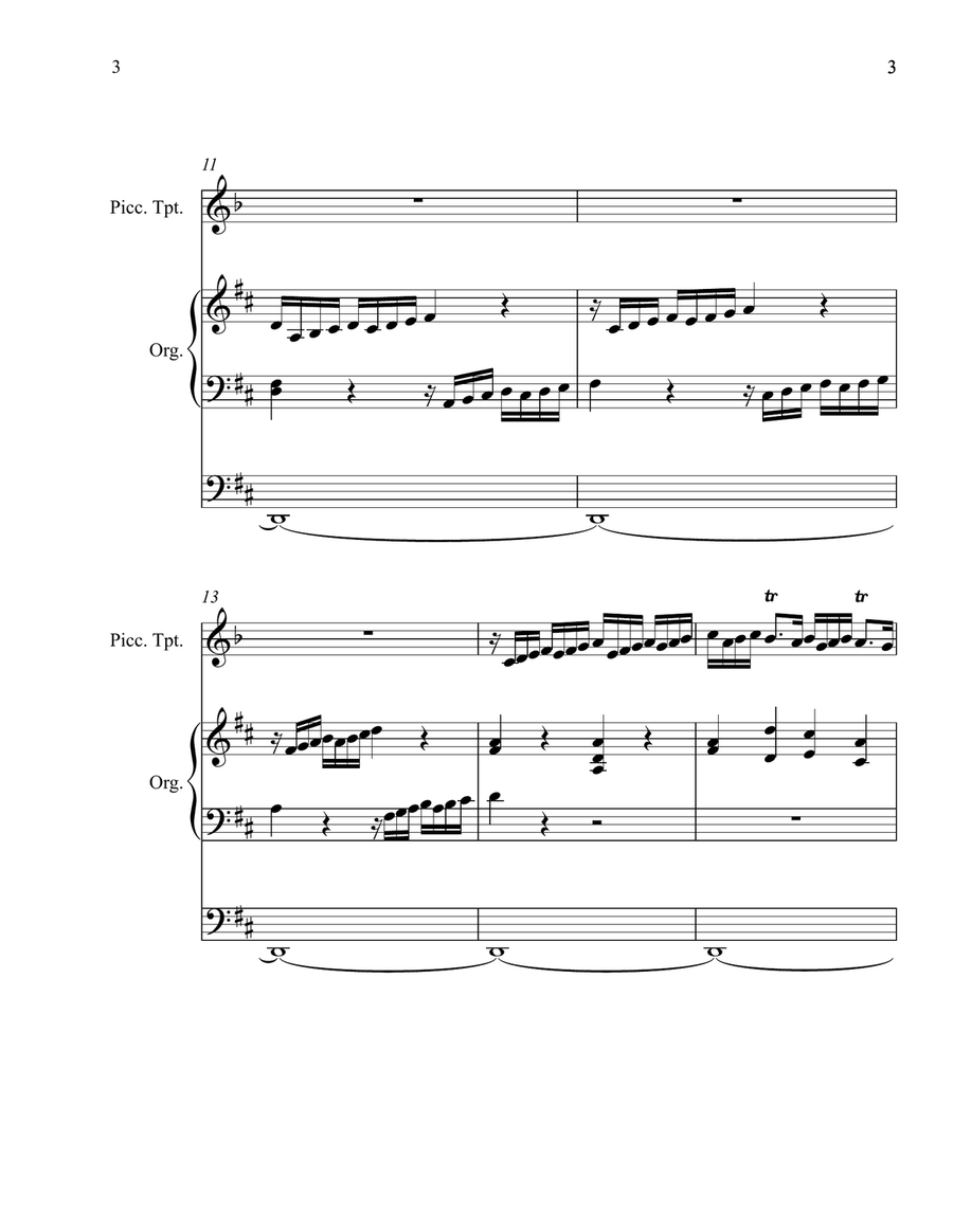 Toccata in D Toccata in D Piccolo Trumpet scores gallery preview page 3