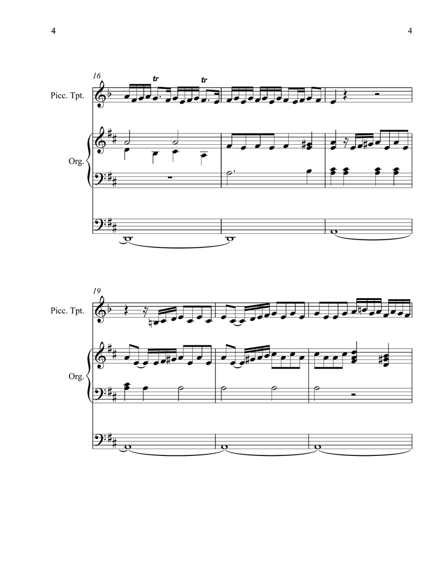 Toccata in D Toccata in D Piccolo Trumpet scores gallery preview page 4