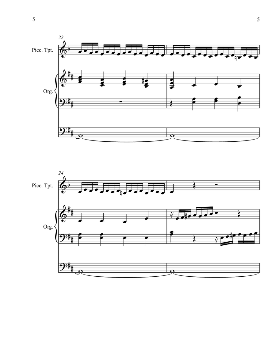 Toccata in D Toccata in D Piccolo Trumpet scores gallery preview page 5