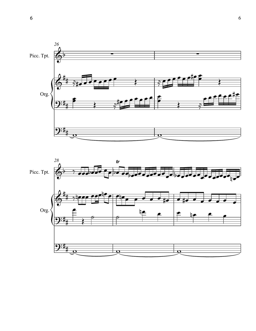 Toccata in D Toccata in D Piccolo Trumpet scores gallery preview page 6