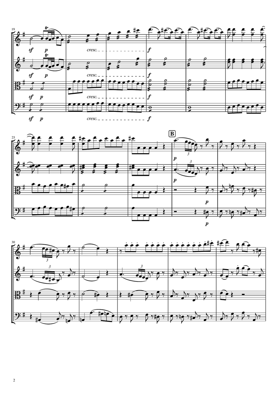Mozart - Serenade No.13 in G,Eine Kleine Nachtmusik,K.525,Complete Original String Quartet scores gallery preview page 2