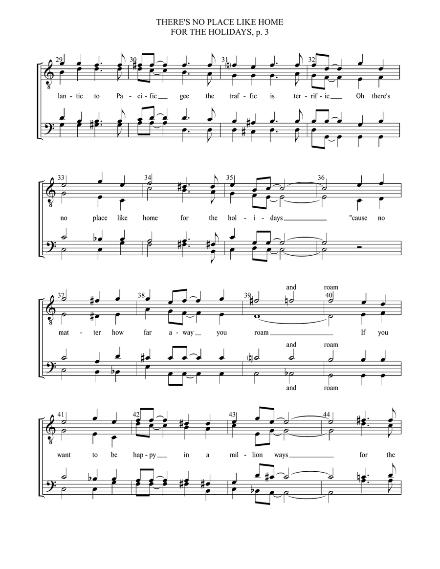 (There's No Place Like) Home For The Holidays TTBB scores gallery preview page 4