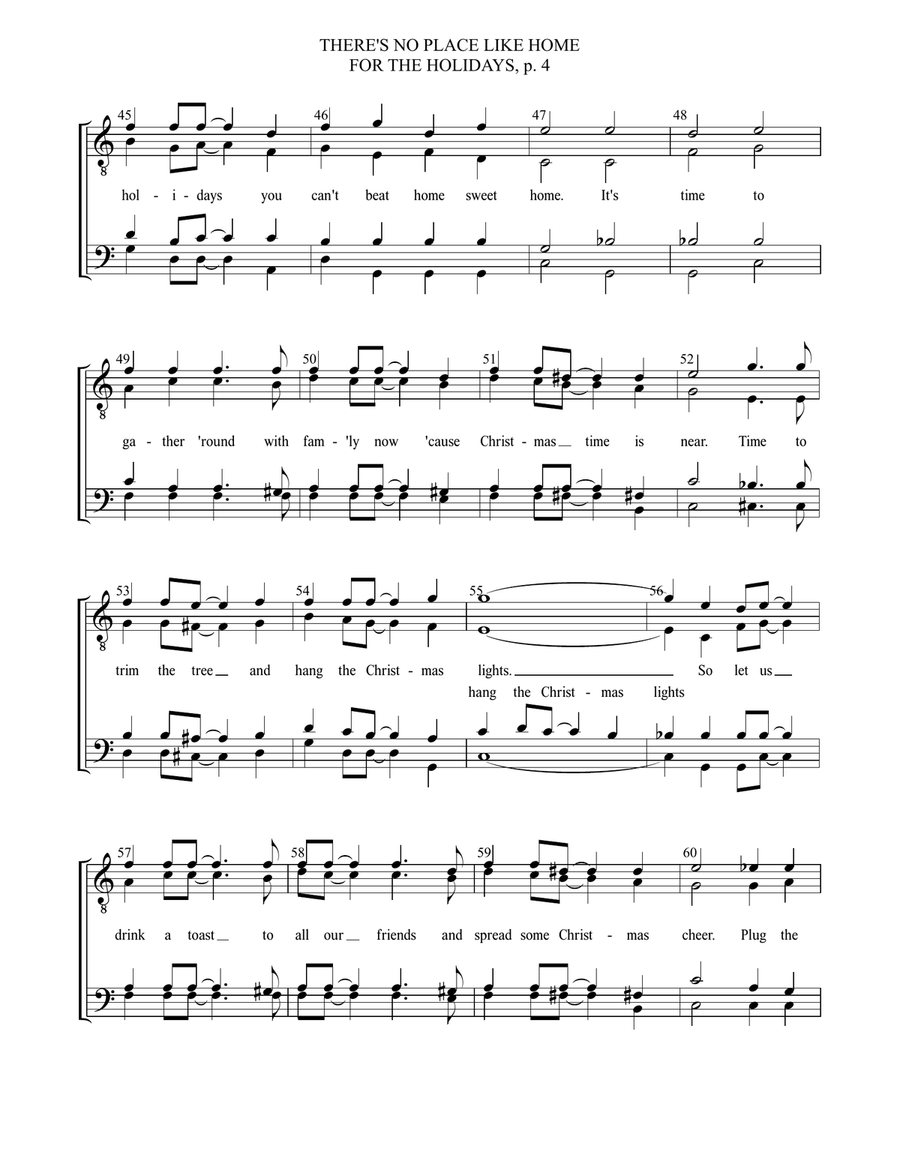 (There's No Place Like) Home For The Holidays TTBB scores gallery preview page 5