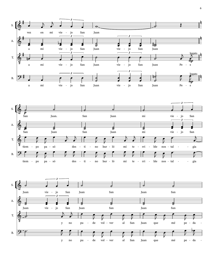 En Mi Viejo San Juan En Mi Viejo San Juan 4-Part scores gallery preview page 6