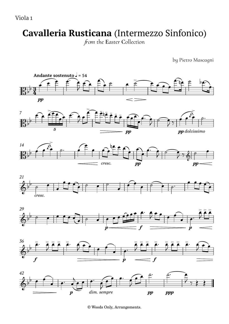 Intermezzo Sinfonico by Pietro Mascagni for Viola Quintet String Quintet scores gallery preview page 3