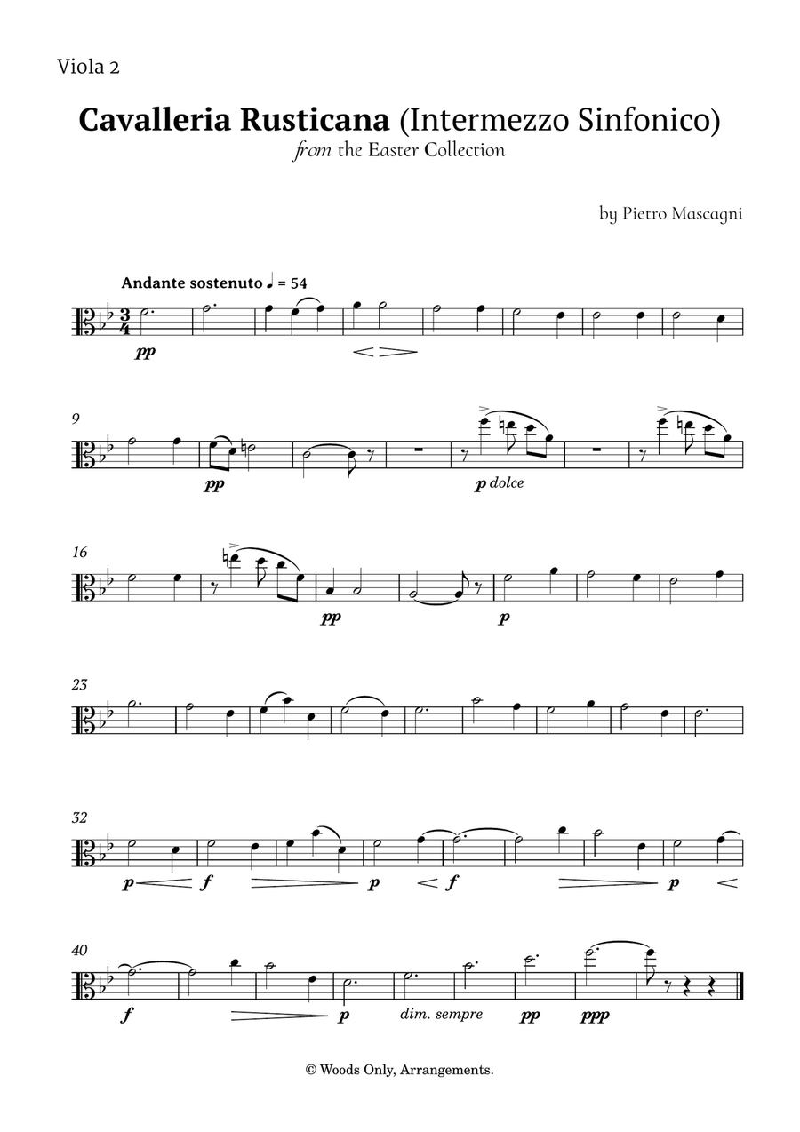 Intermezzo Sinfonico by Pietro Mascagni for Viola Quintet String Quintet scores gallery preview page 4
