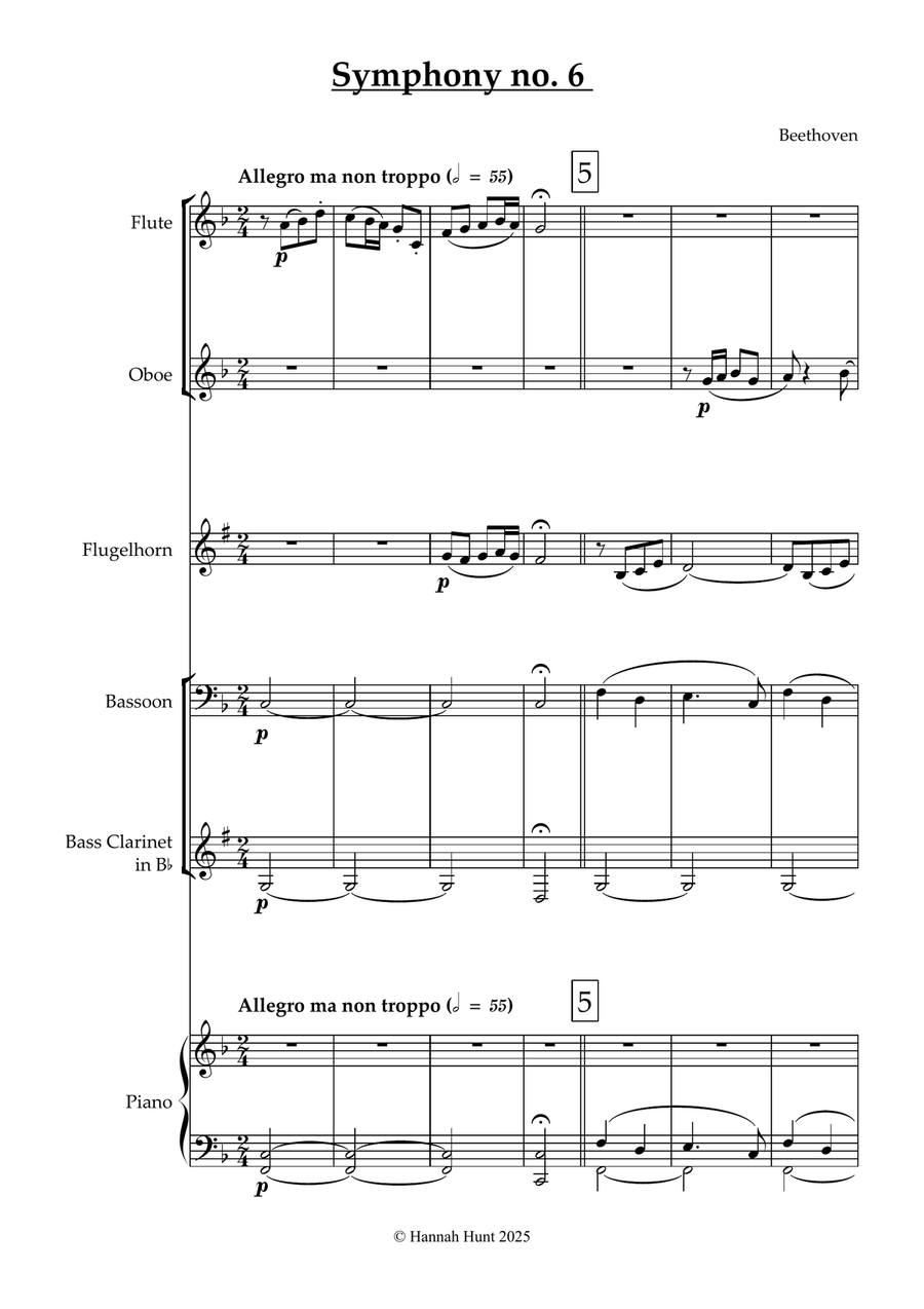 Symphony No. 6 - Pastorale Small Ensemble scores gallery preview page 1