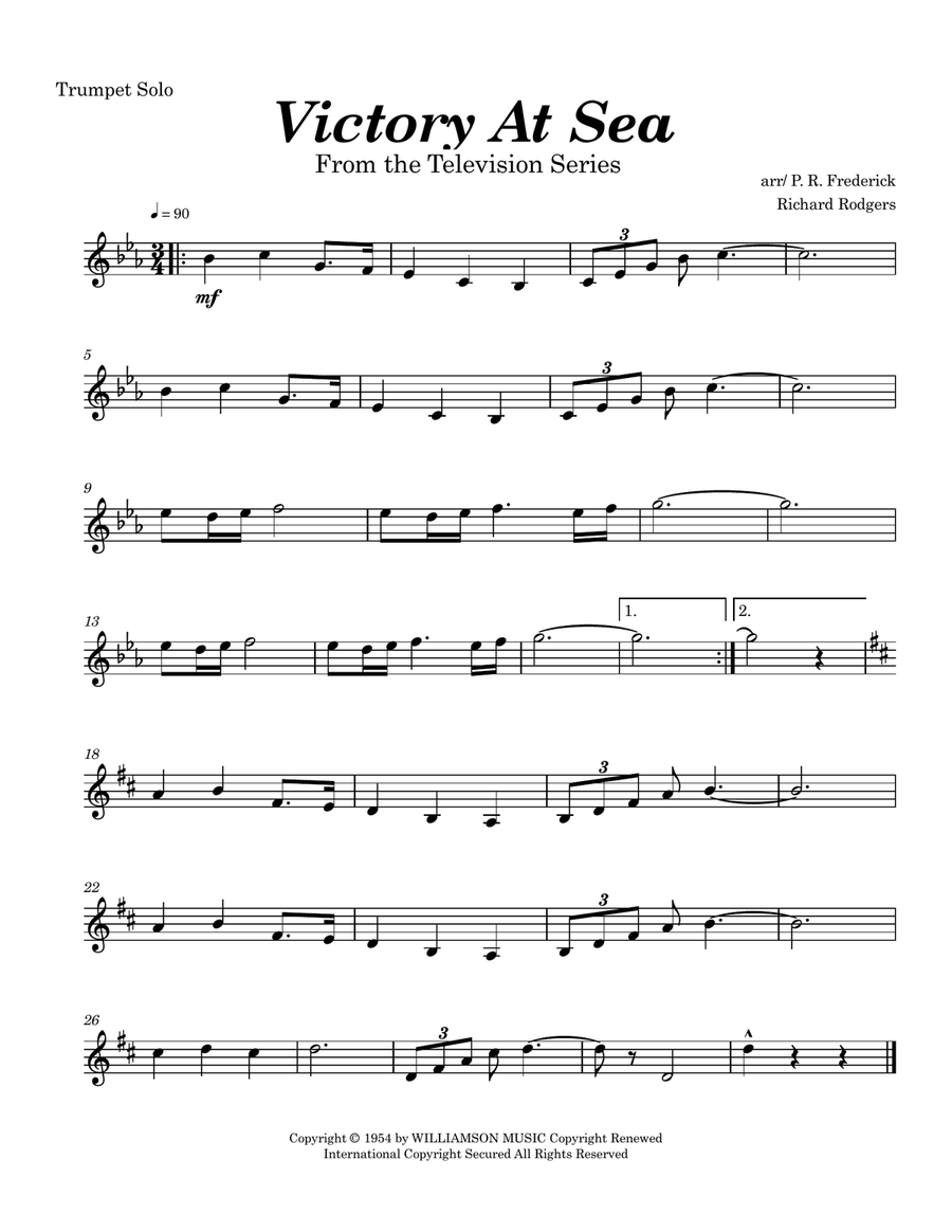 Victory At Sea Victory At Sea B-Flat Trumpet scores gallery preview page 1