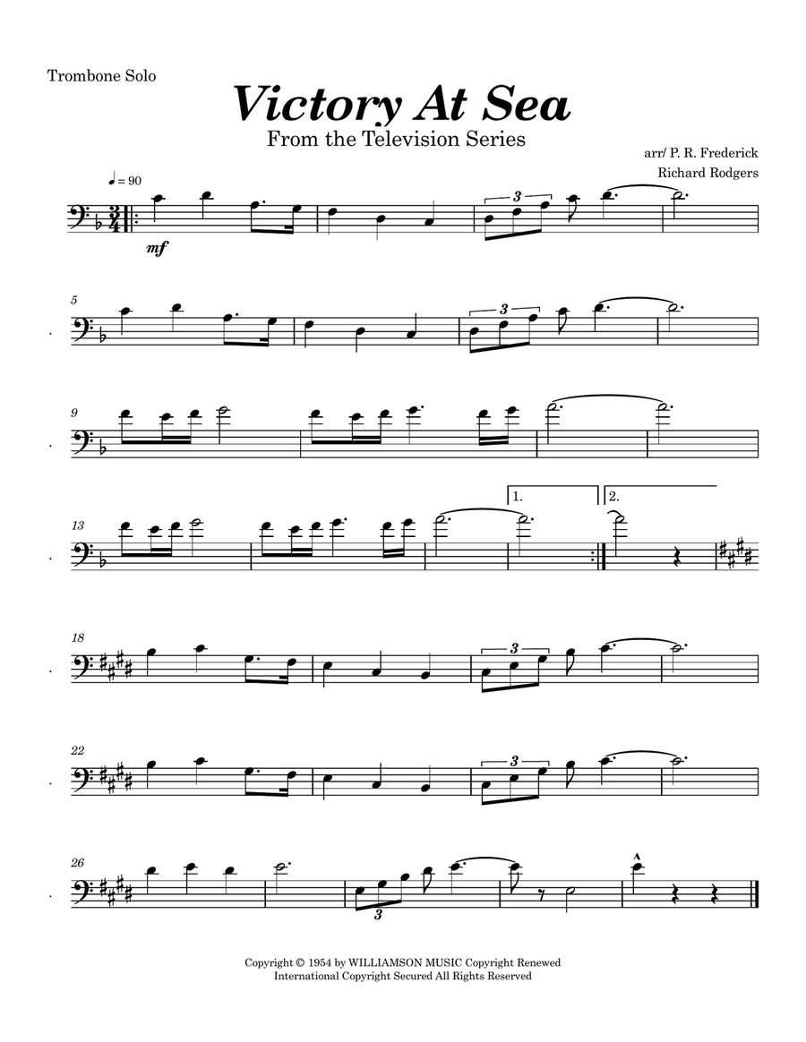 Victory At Sea Victory At Sea Trombone Solo scores gallery preview page 1