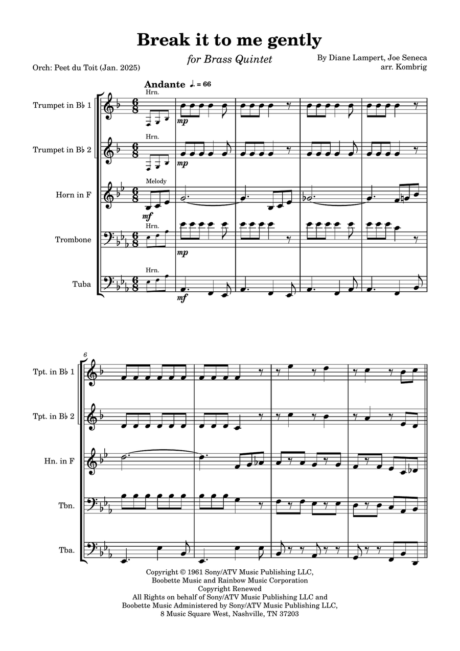Break It To Me Gently Brass Quintet scores gallery preview page 1