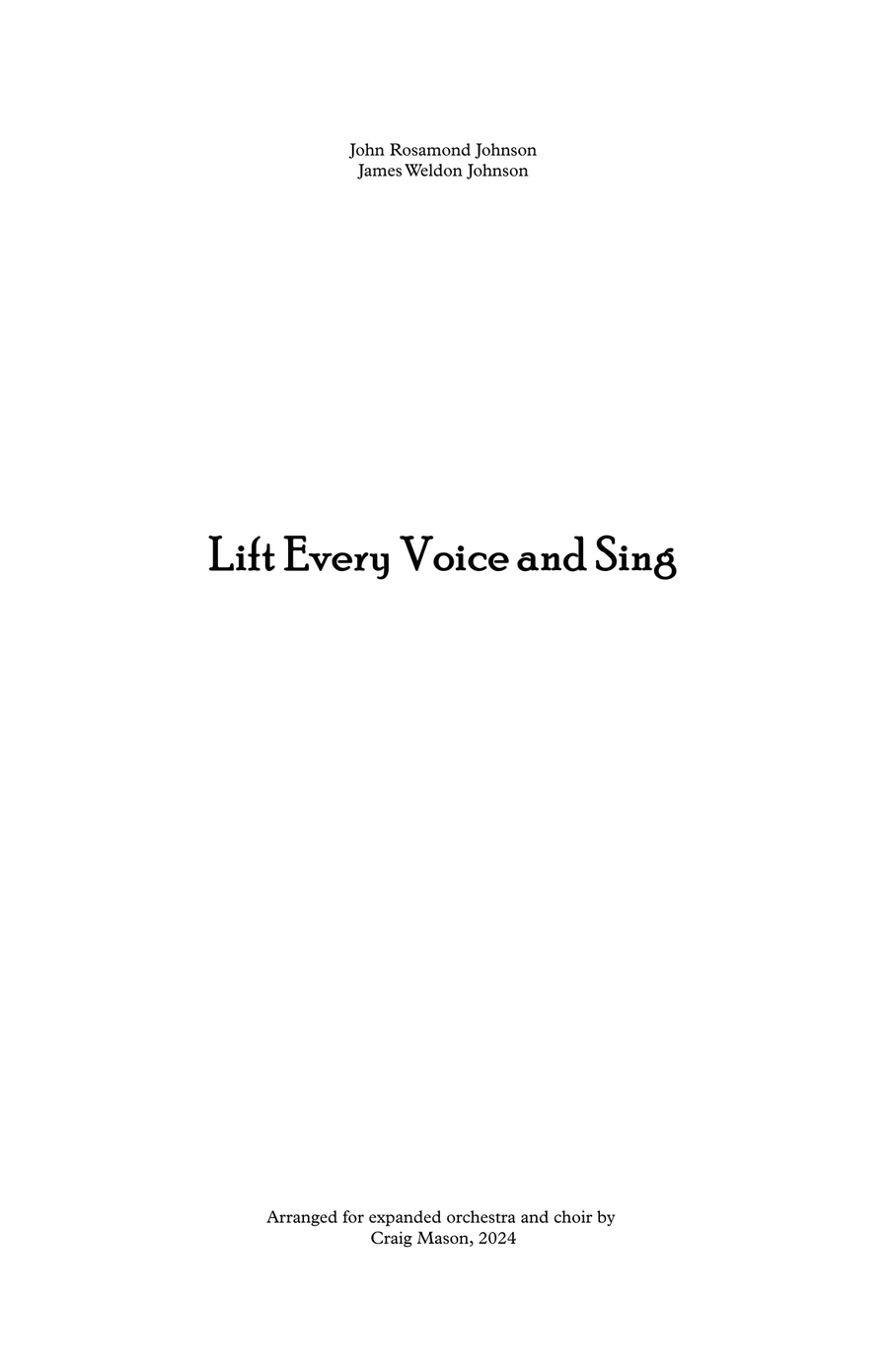 Lift Every Voice and Sing Full Orchestra scores gallery preview page 1