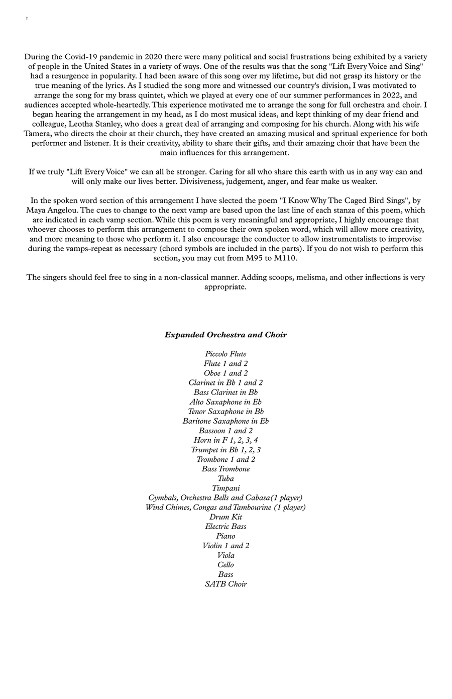 Lift Every Voice and Sing Full Orchestra scores gallery preview page 2