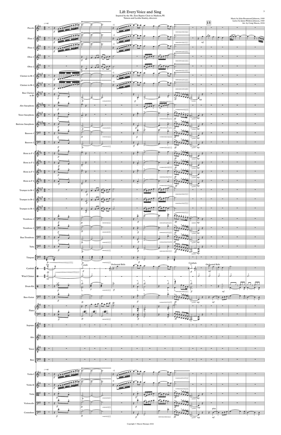 Lift Every Voice and Sing Full Orchestra scores gallery preview page 3