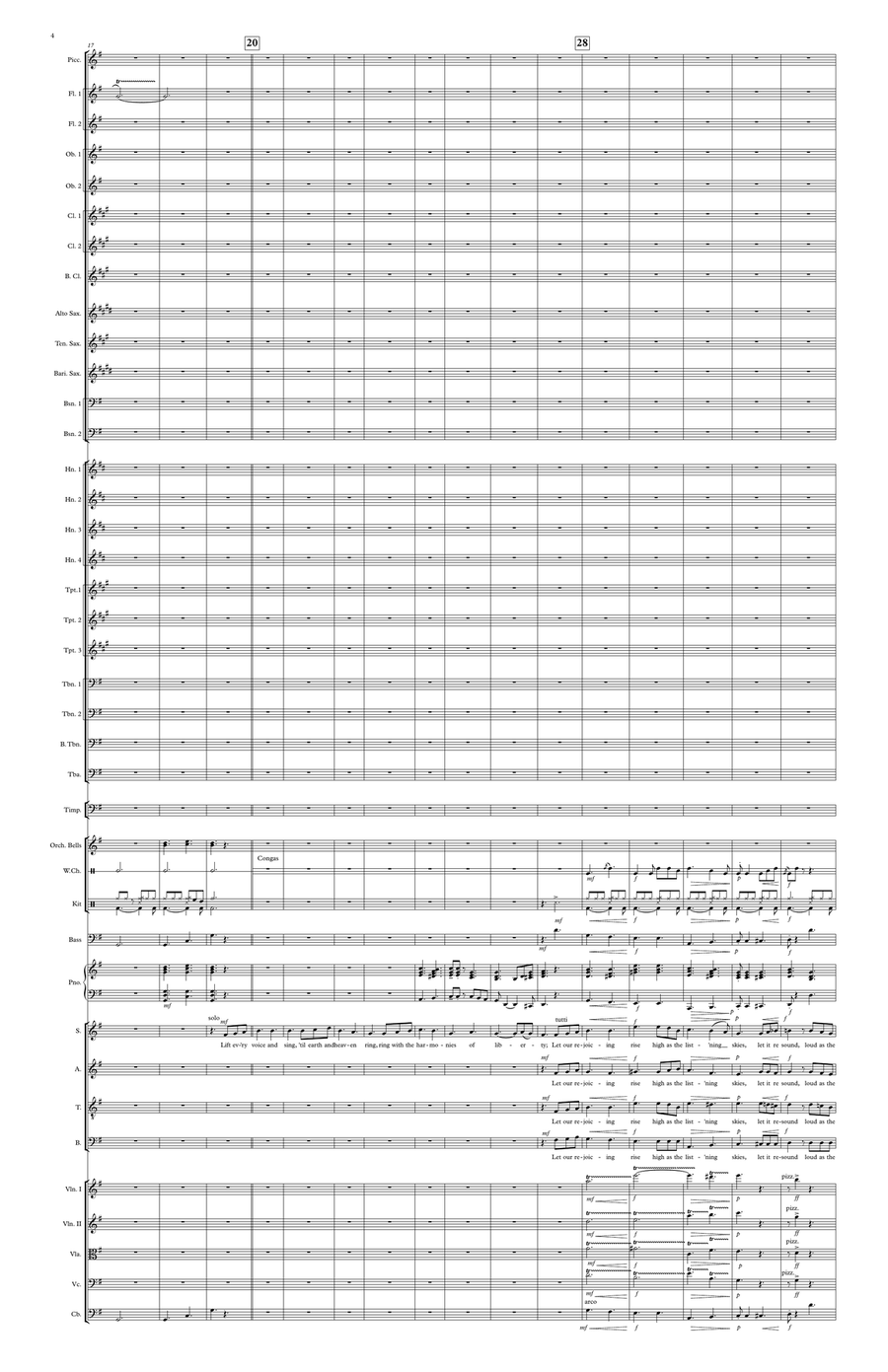 Lift Every Voice and Sing Full Orchestra scores gallery preview page 4