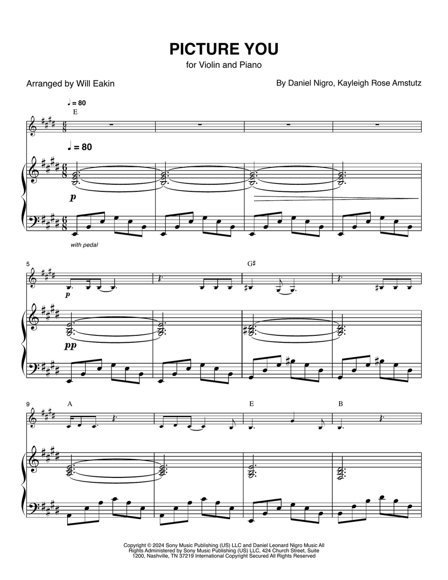 Picture You Picture You Violin Solo scores gallery preview page 1