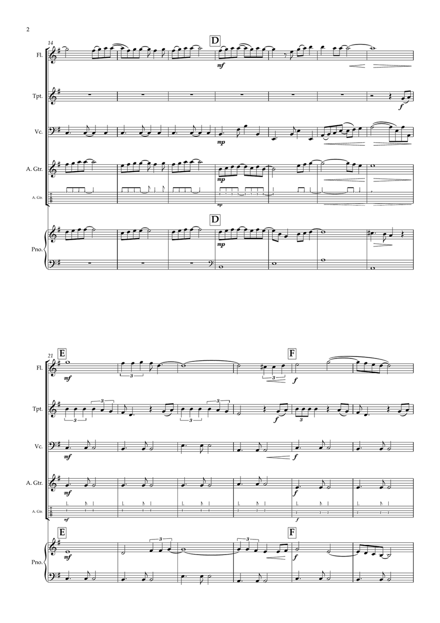 Medley: Part Of Your World with Under The Sea and Kiss The Girl Small Ensemble scores gallery preview page 2