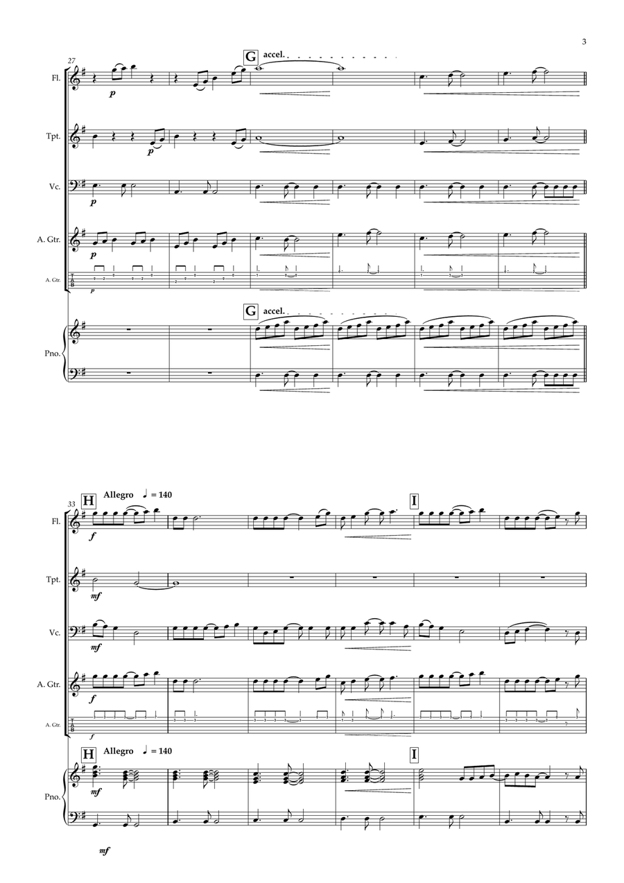 Medley: Part Of Your World with Under The Sea and Kiss The Girl Small Ensemble scores gallery preview page 3