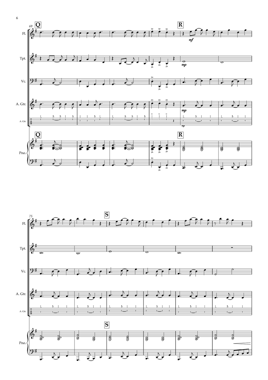 Medley: Part Of Your World with Under The Sea and Kiss The Girl Small Ensemble scores gallery preview page 6