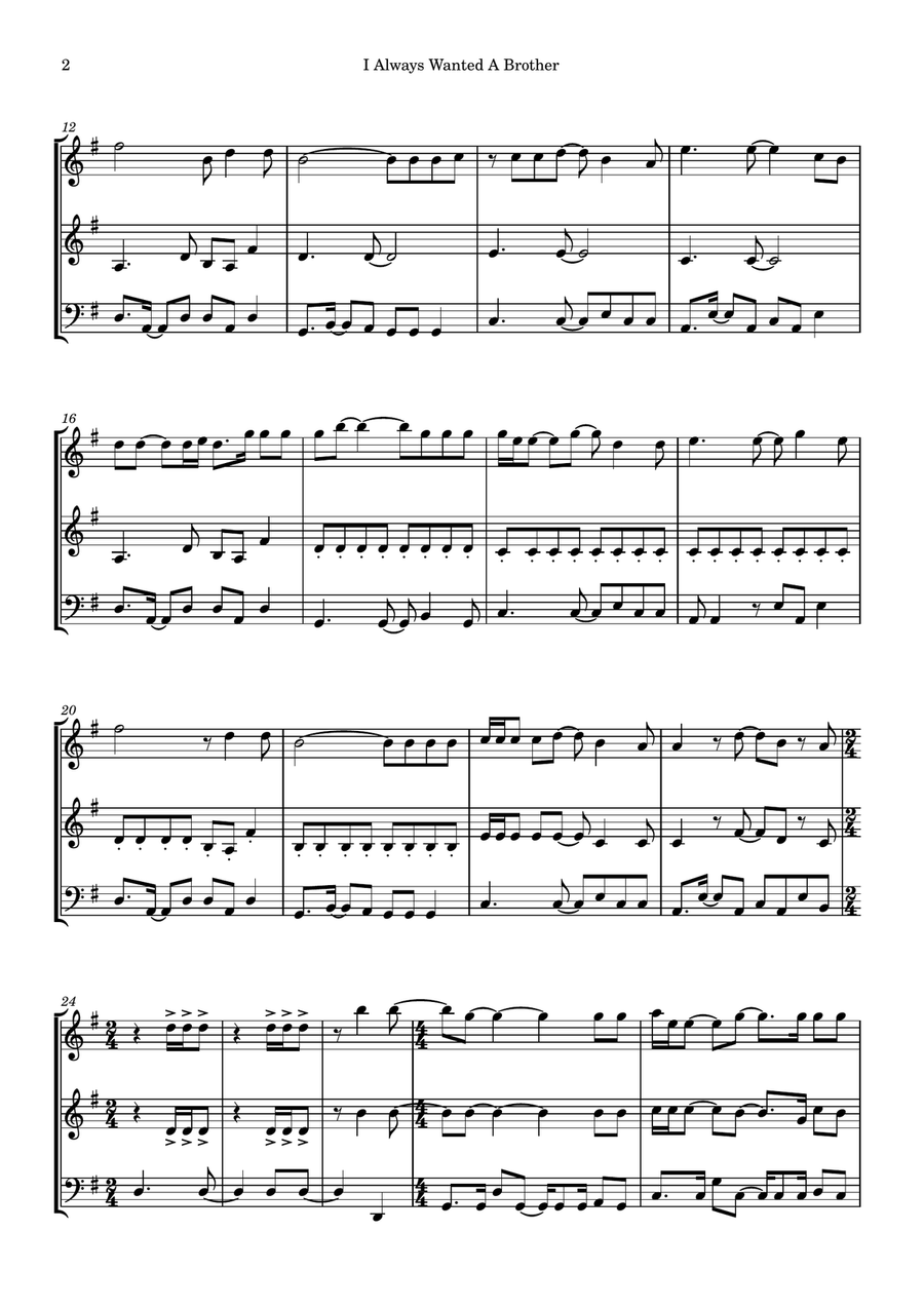 I Always Wanted A Brother String Trio scores gallery preview page 2