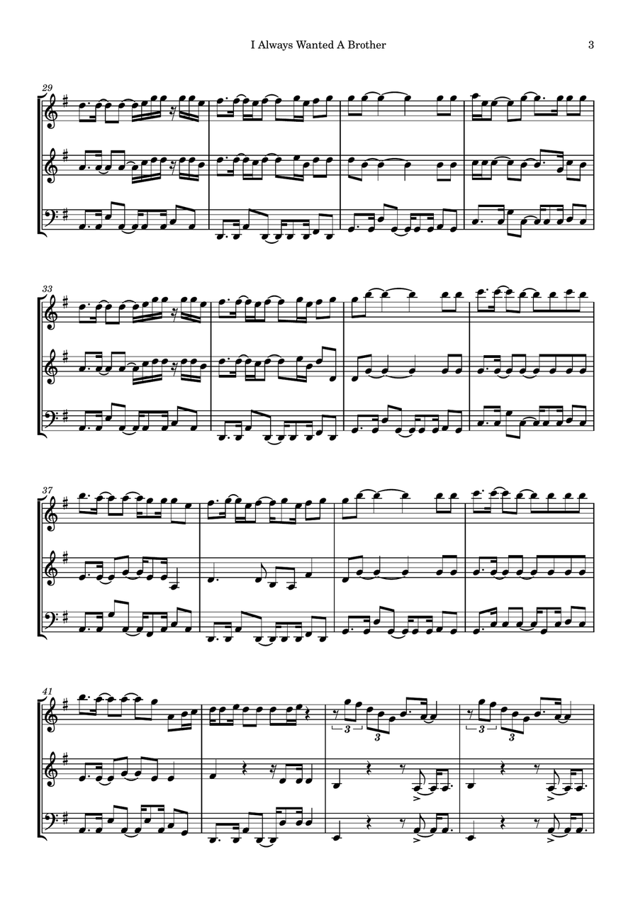 I Always Wanted A Brother String Trio scores gallery preview page 3