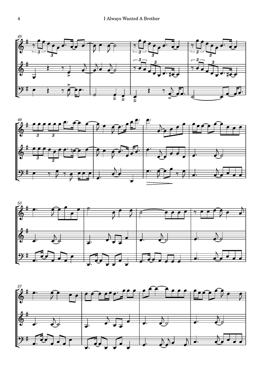 I Always Wanted A Brother String Trio scores gallery preview page 4