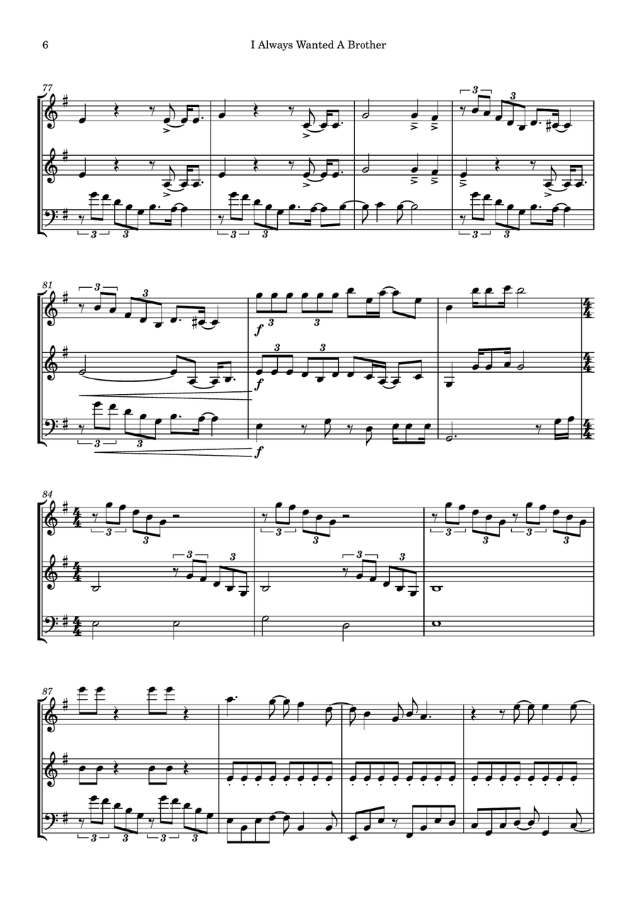 I Always Wanted A Brother String Trio scores gallery preview page 6