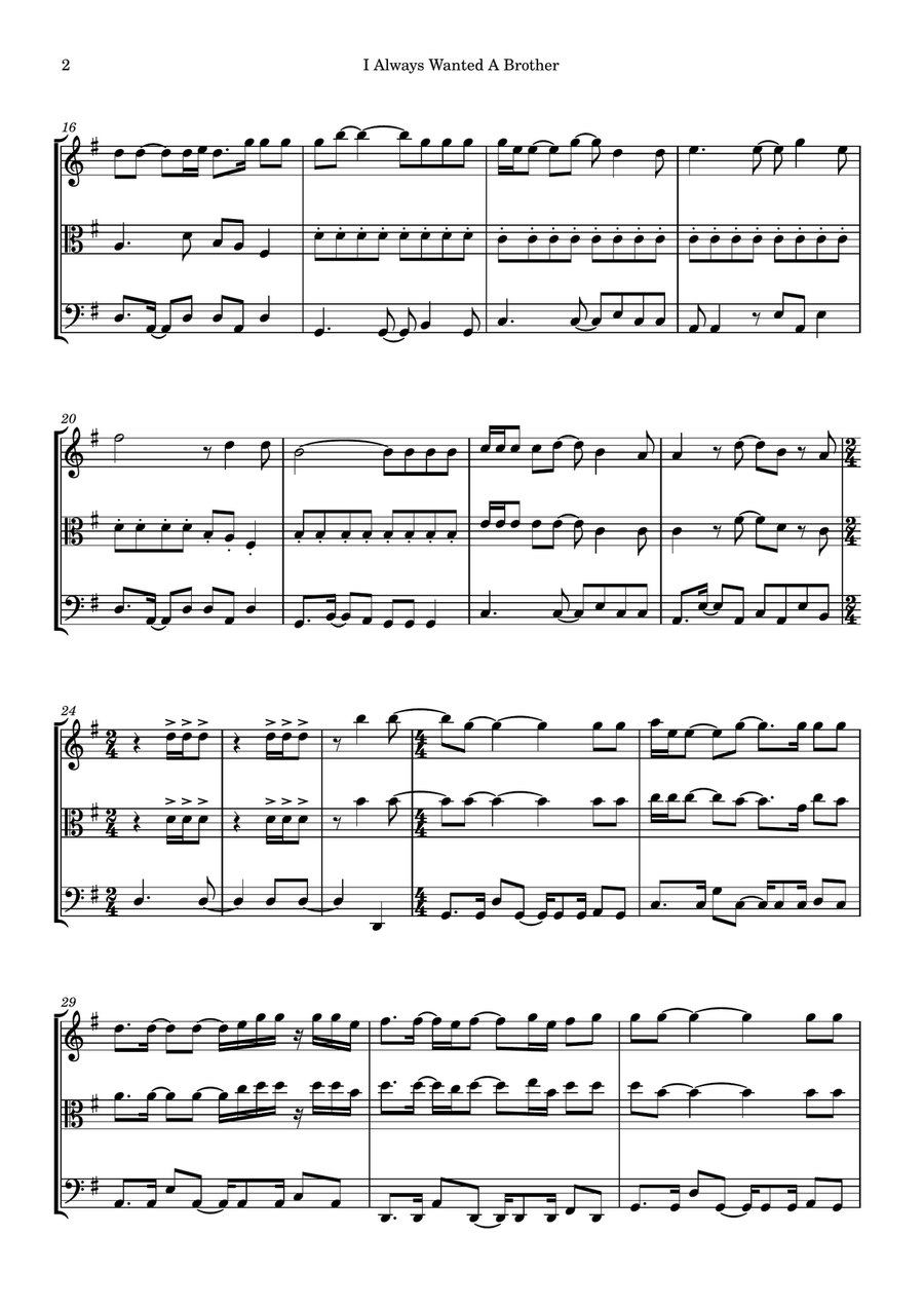 I Always Wanted A Brother String Trio scores gallery preview page 2