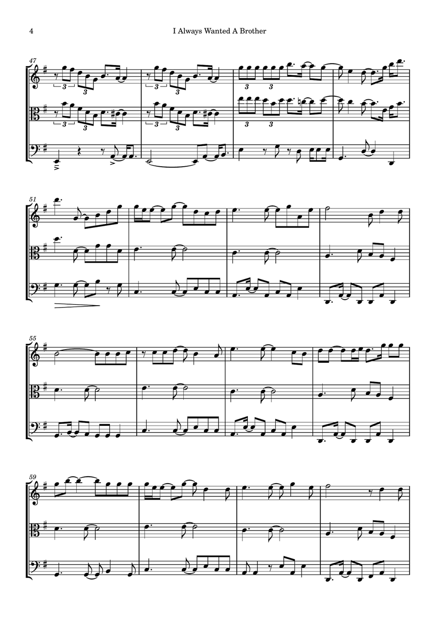 I Always Wanted A Brother String Trio scores gallery preview page 4