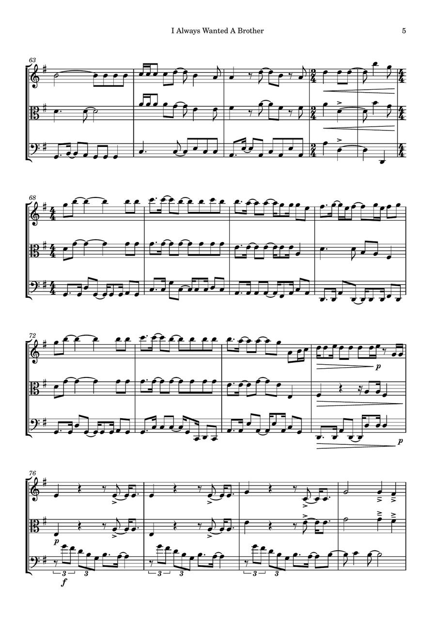 I Always Wanted A Brother String Trio scores gallery preview page 5