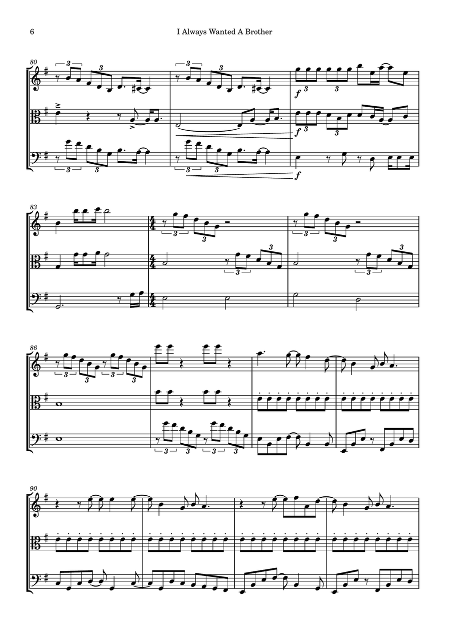 I Always Wanted A Brother String Trio scores gallery preview page 6