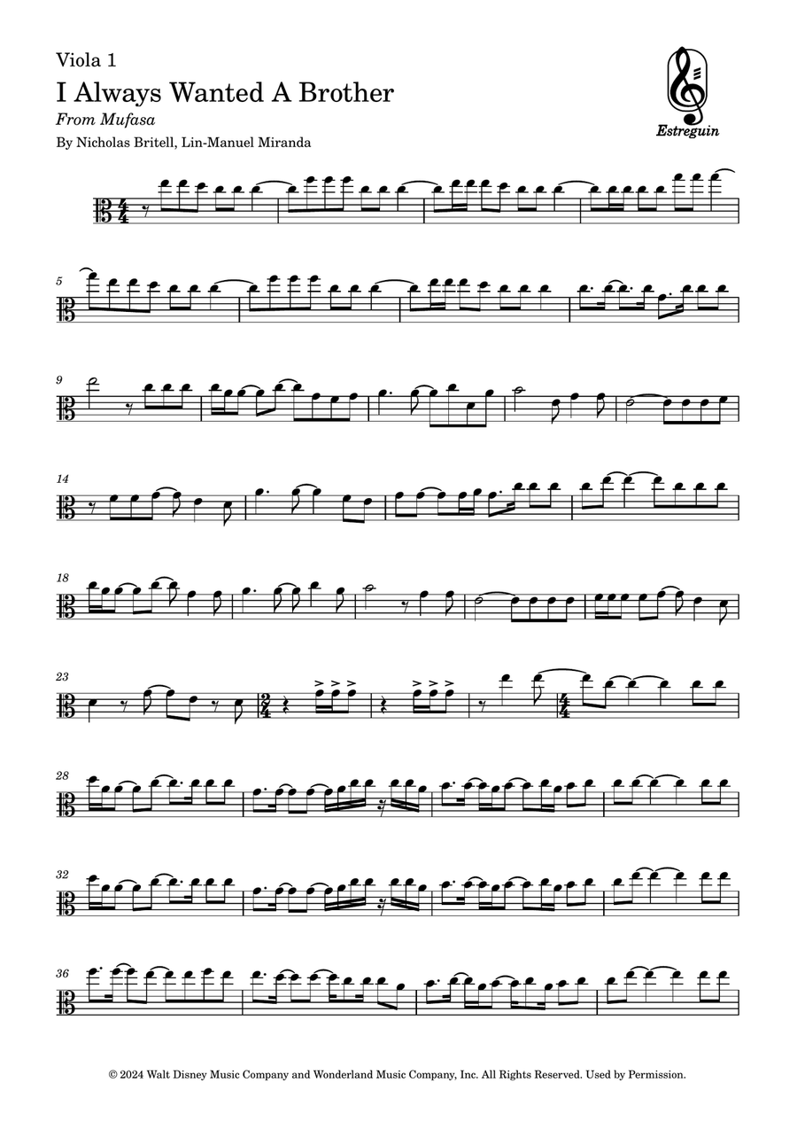 I Always Wanted A Brother String Duet scores gallery preview page 6