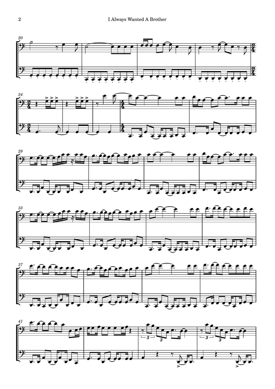 I Always Wanted A Brother String Duet scores gallery preview page 2