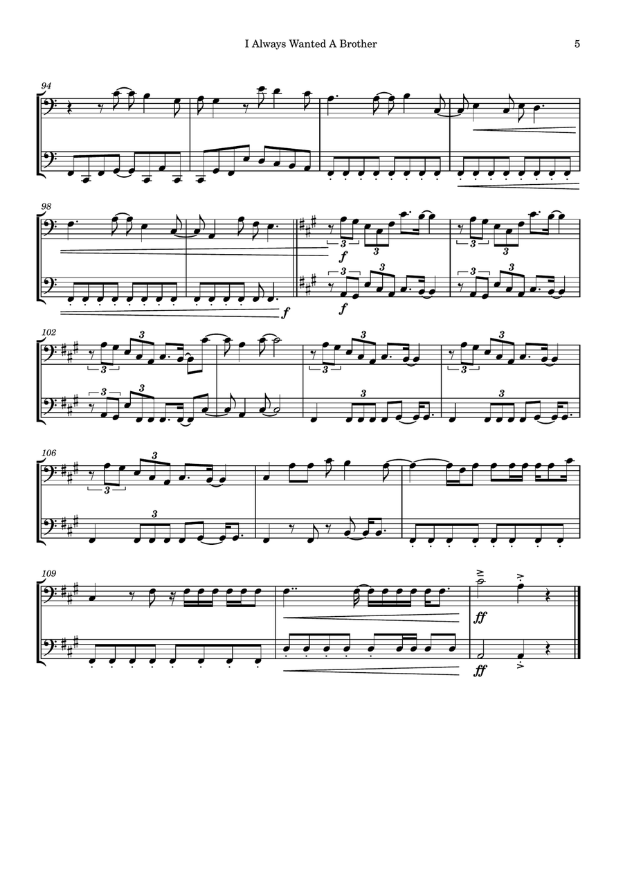 I Always Wanted A Brother String Duet scores gallery preview page 5