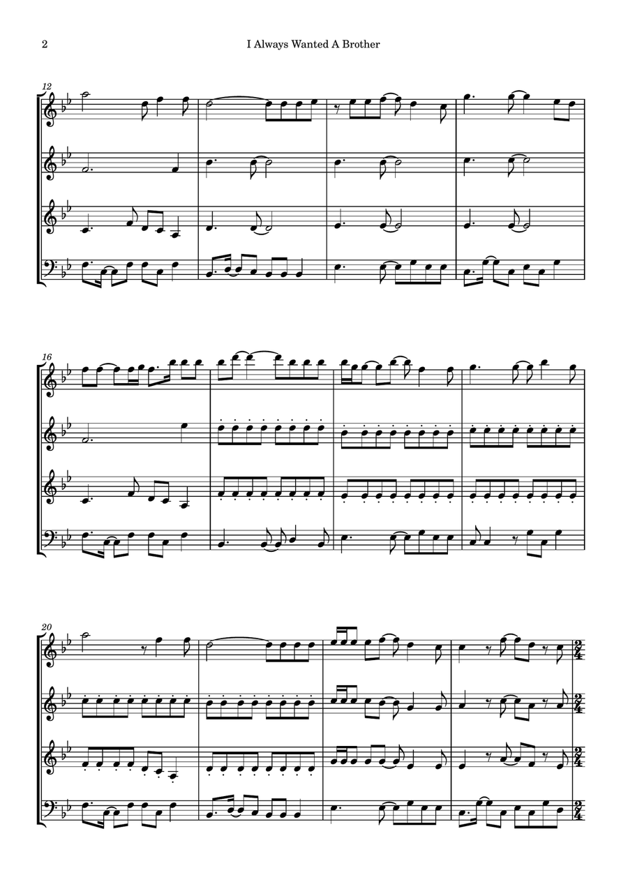 I Always Wanted A Brother Woodwind Quartet scores gallery preview page 2