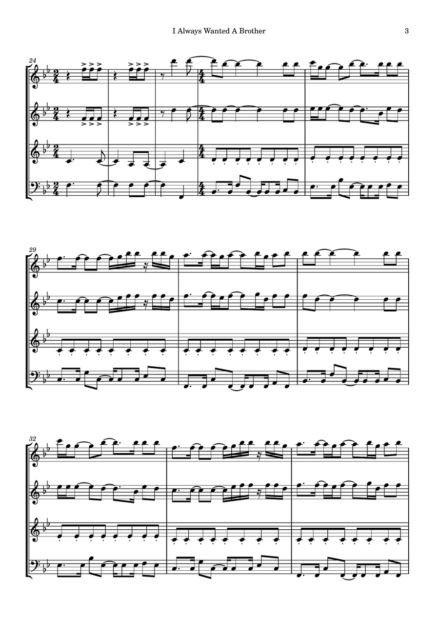 I Always Wanted A Brother Woodwind Quartet scores gallery preview page 3