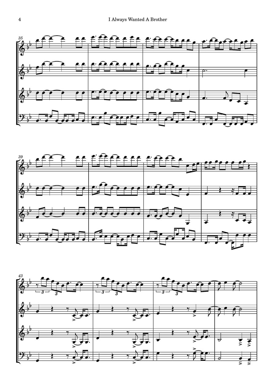 I Always Wanted A Brother Woodwind Quartet scores gallery preview page 4
