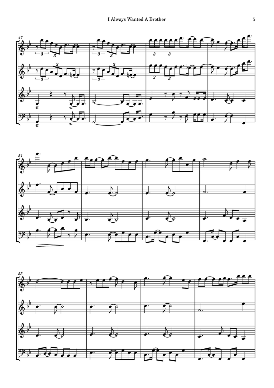 I Always Wanted A Brother Woodwind Quartet scores gallery preview page 5