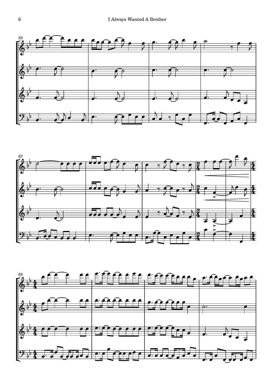 I Always Wanted A Brother Woodwind Quartet scores gallery preview page 6
