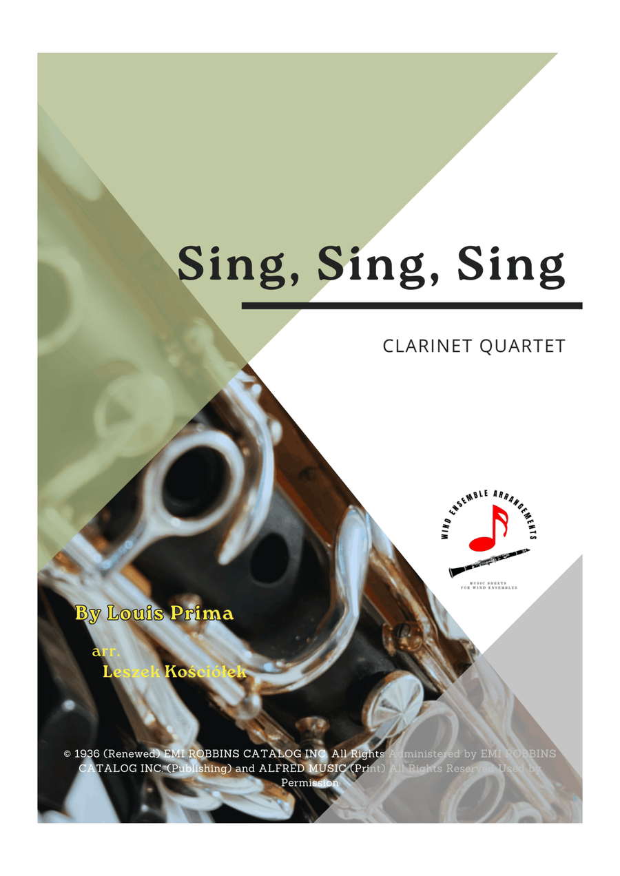 Sing, Sing, Sing Sing, Sing, Sing Clarinet Quartet scores gallery preview page 1