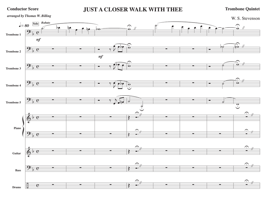 Just A Closer Walk With Thee Jazz Ensemble scores gallery preview page 1