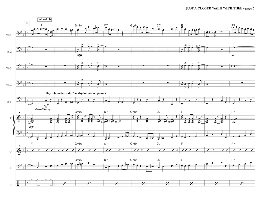Just A Closer Walk With Thee Jazz Ensemble scores gallery preview page 5