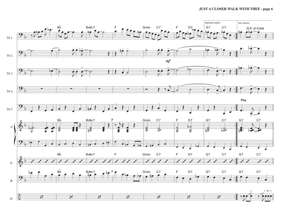 Just A Closer Walk With Thee Jazz Ensemble scores gallery preview page 6