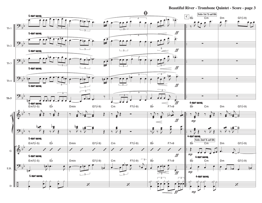 Shall We Gather At The River Jazz Ensemble scores gallery preview page 3