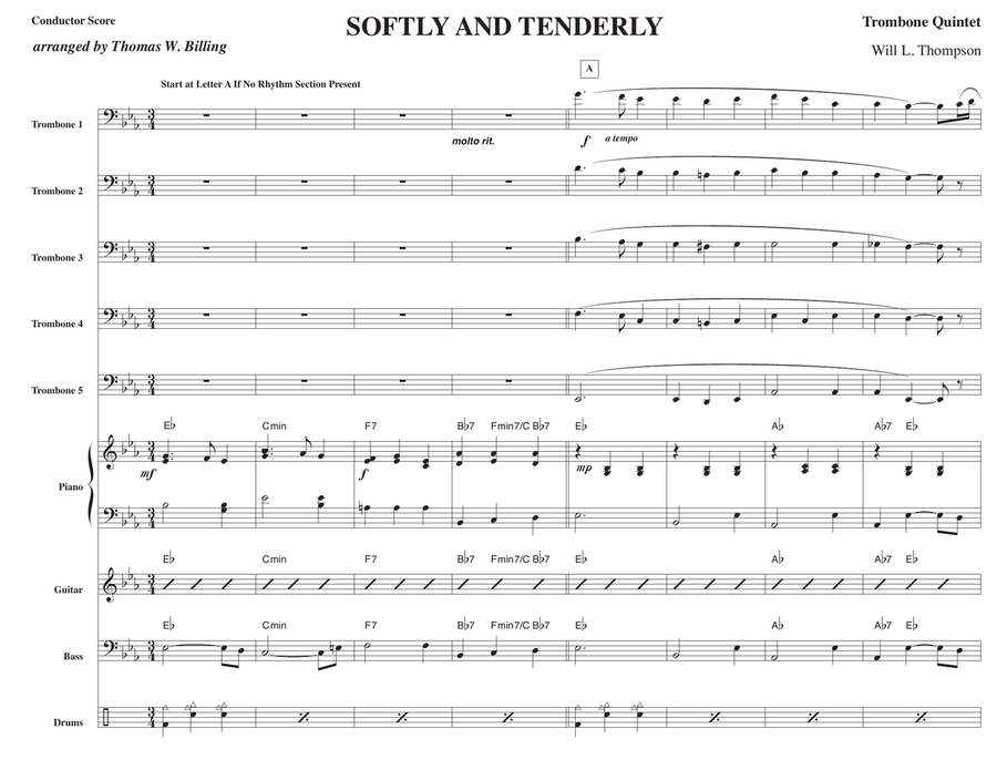 Softly And Tenderly Softly And Tenderly Jazz Ensemble scores gallery preview page 1