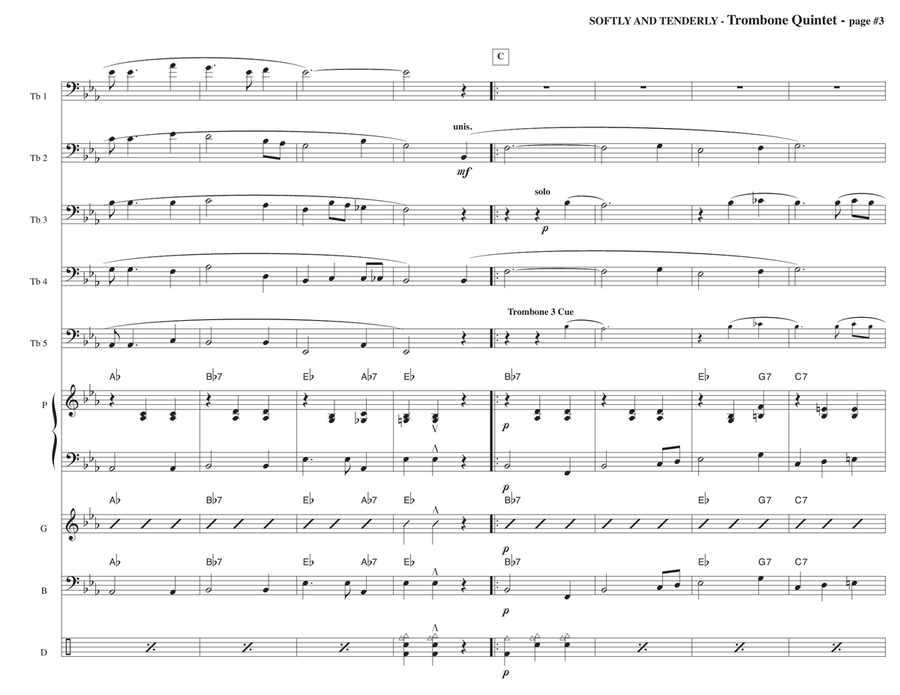 Softly And Tenderly Softly And Tenderly Jazz Ensemble scores gallery preview page 3